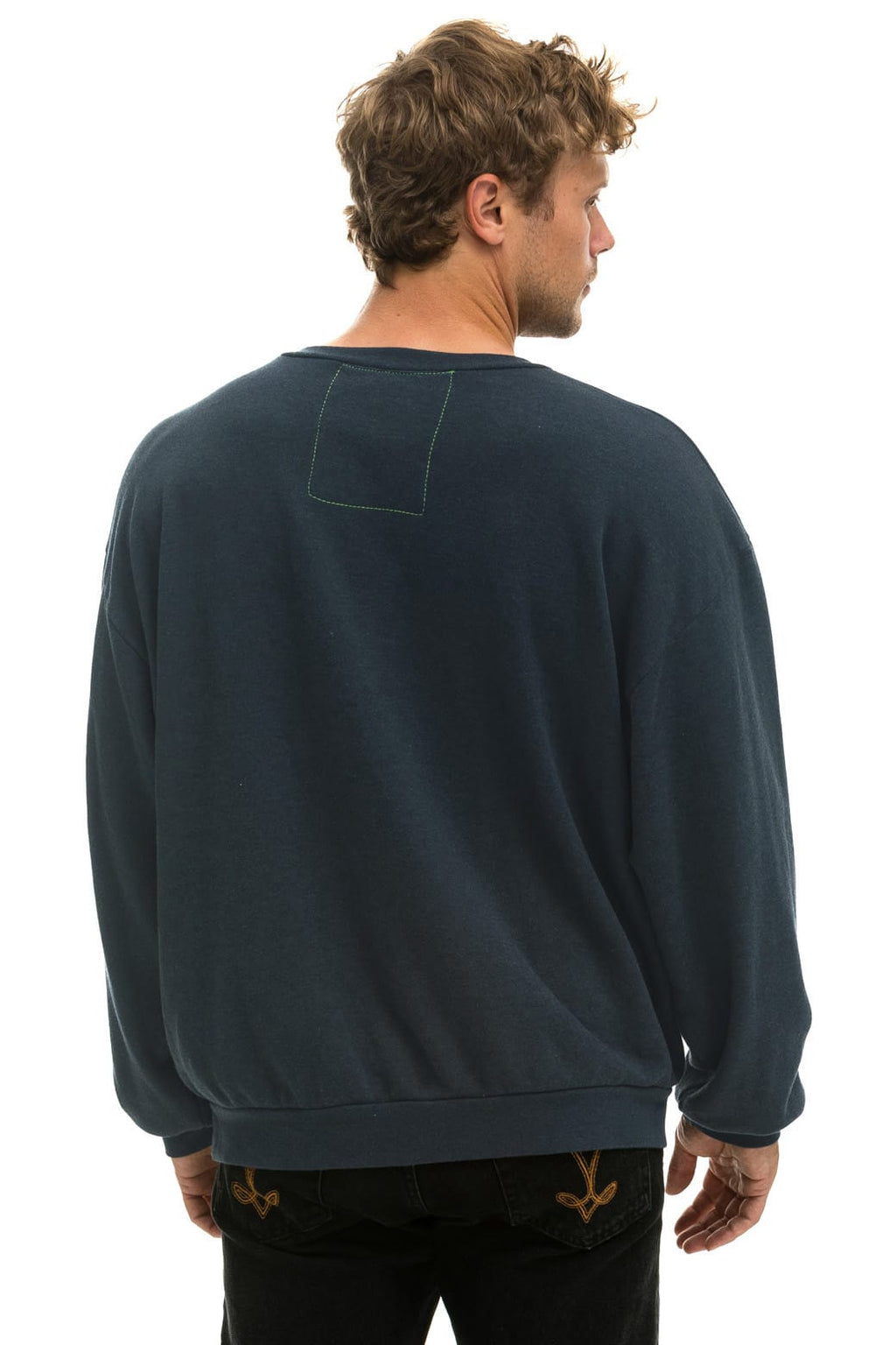 Retro BOLT STITCH RELAXED CREW SWEATSHIRT - CHARCOAL