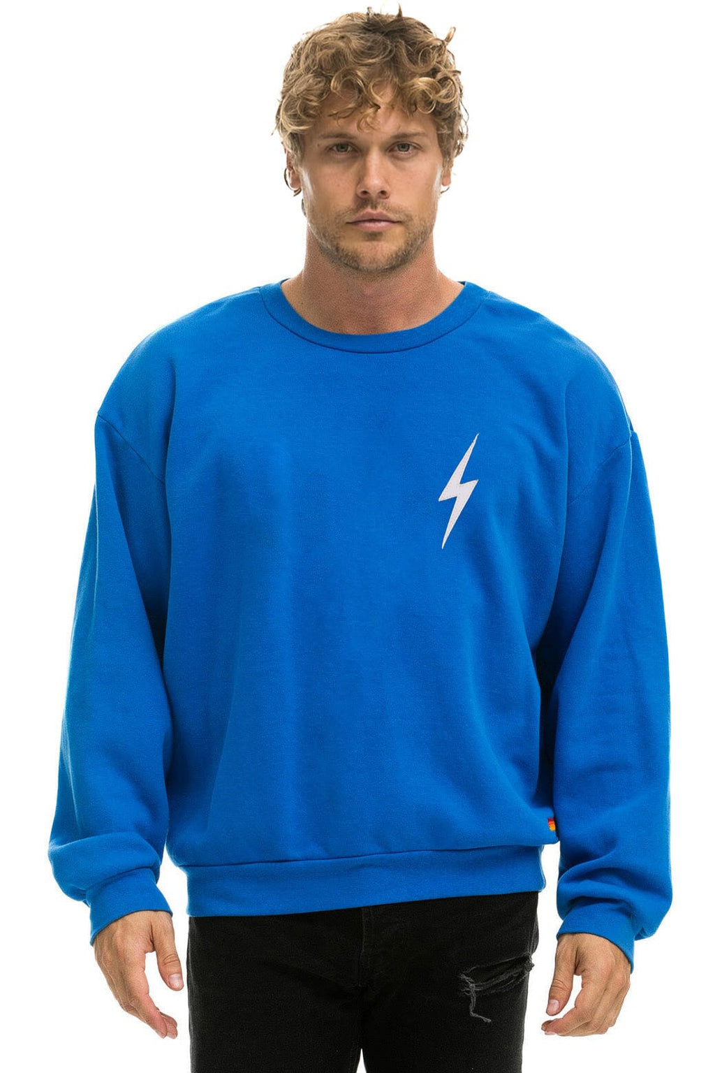 Retro BOLT STITCH RELAXED CREW SWEATSHIRT - OCEAN WHITE