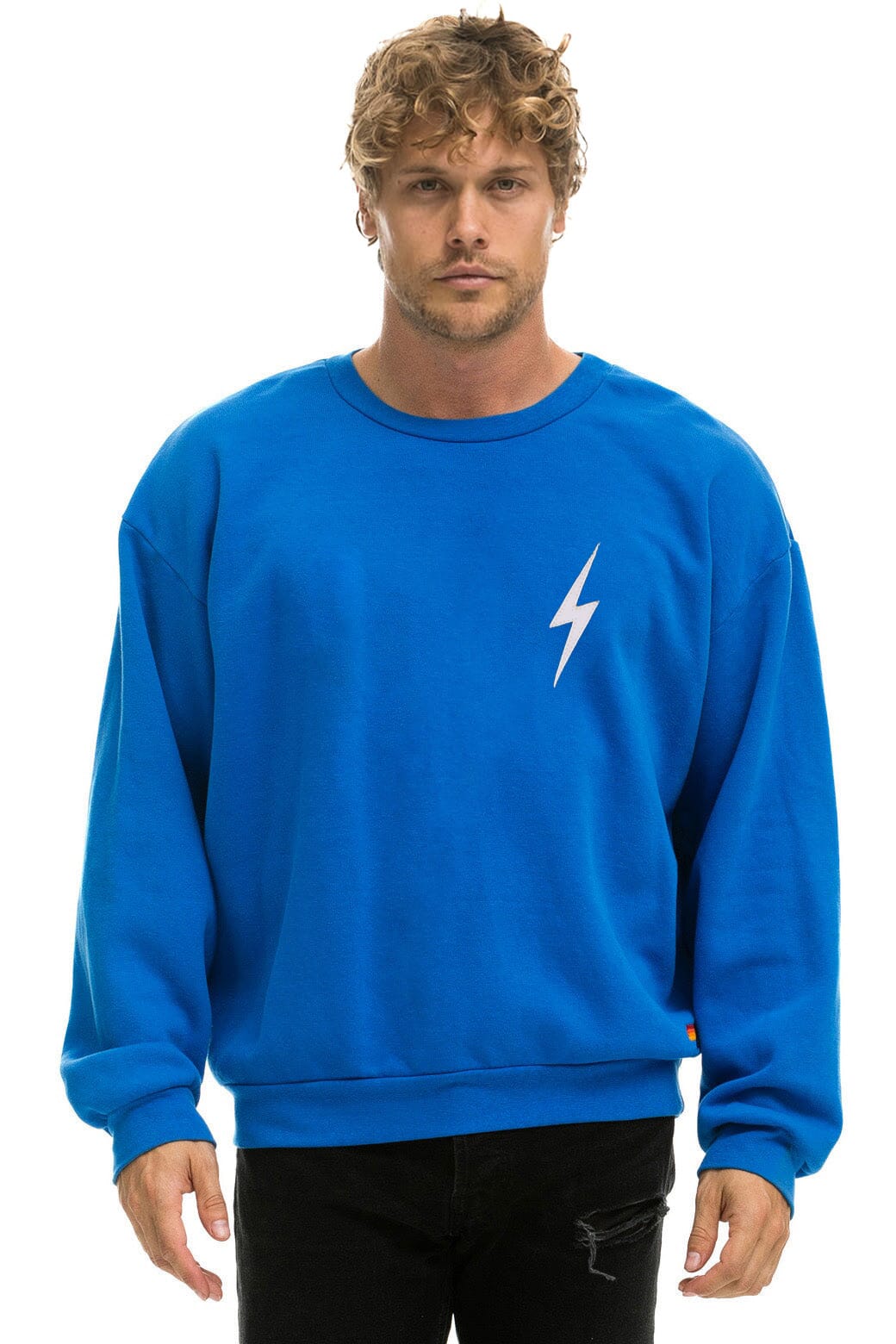 Retro BOLT STITCH RELAXED CREW SWEATSHIRT - OCEAN WHITE