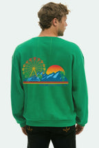 Retro MALIBU CHILI COOK-OFF 2026 RELAXED CREW SWEATSHIRT - KELLY GREEN
