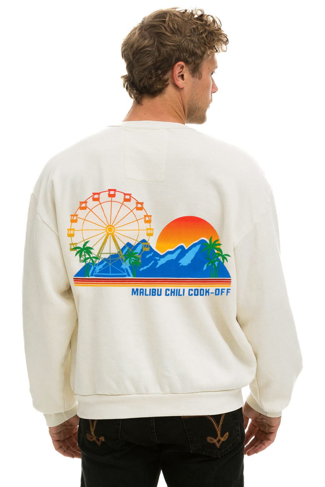 Retro MALIBU CHILI COOK-OFF 2026 RELAXED CREW SWEATSHIRT - VINTAGE WHITE
