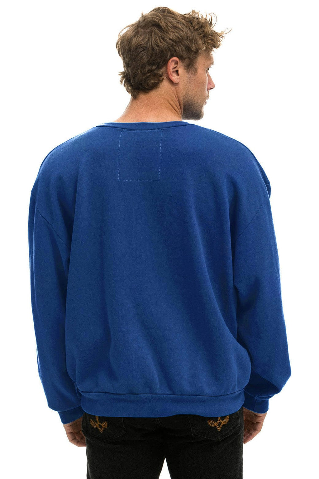 Retro SEATTLE SEAHAWKS HELMET RELAXED CREW SWEATSHIRT - ROYAL