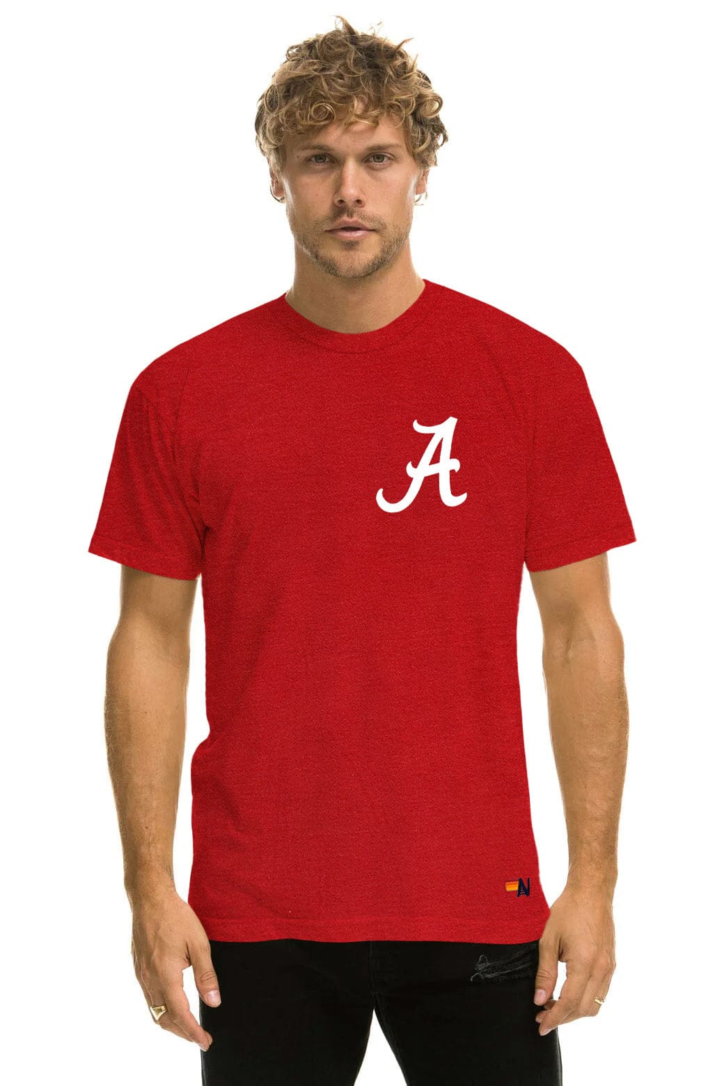 Retro UNIVERSITY OF ALABAMA BOLT CREW TEE SHIRT - CRIMSON