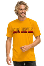 Retro ASU SUN DEVILS CREW TEE SHIRT - GOLD