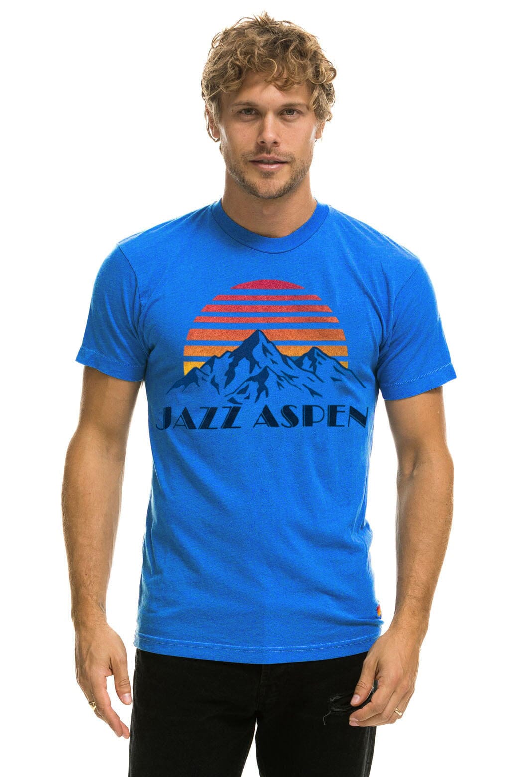 Retro JAZZ ASPEN SNOWMASS 2025 CREW TEE SHIRT - ADVENTURE BLUE