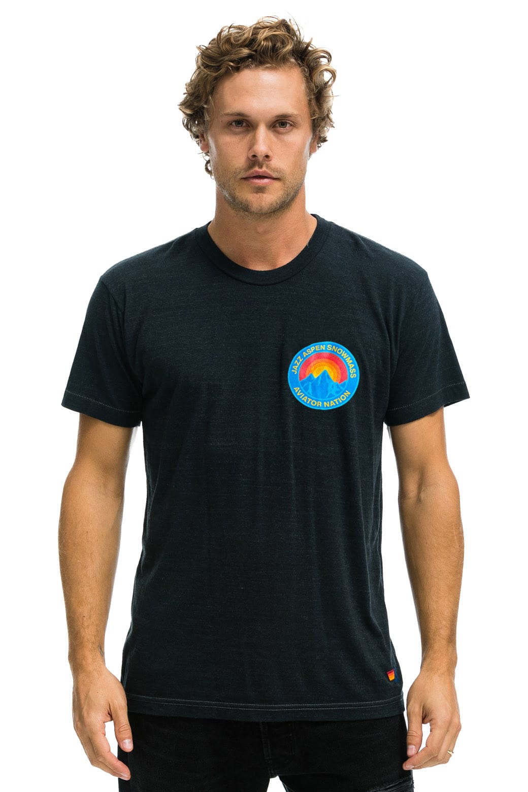 Retro JAZZ ASPEN SNOWMASS 2026 CREW TEE SHIRT - CHARCOAL