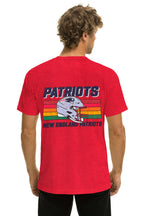 Retro NEW ENGLAND PATRIOTS HELMET CREW TEE SHIRT - FLASH RED