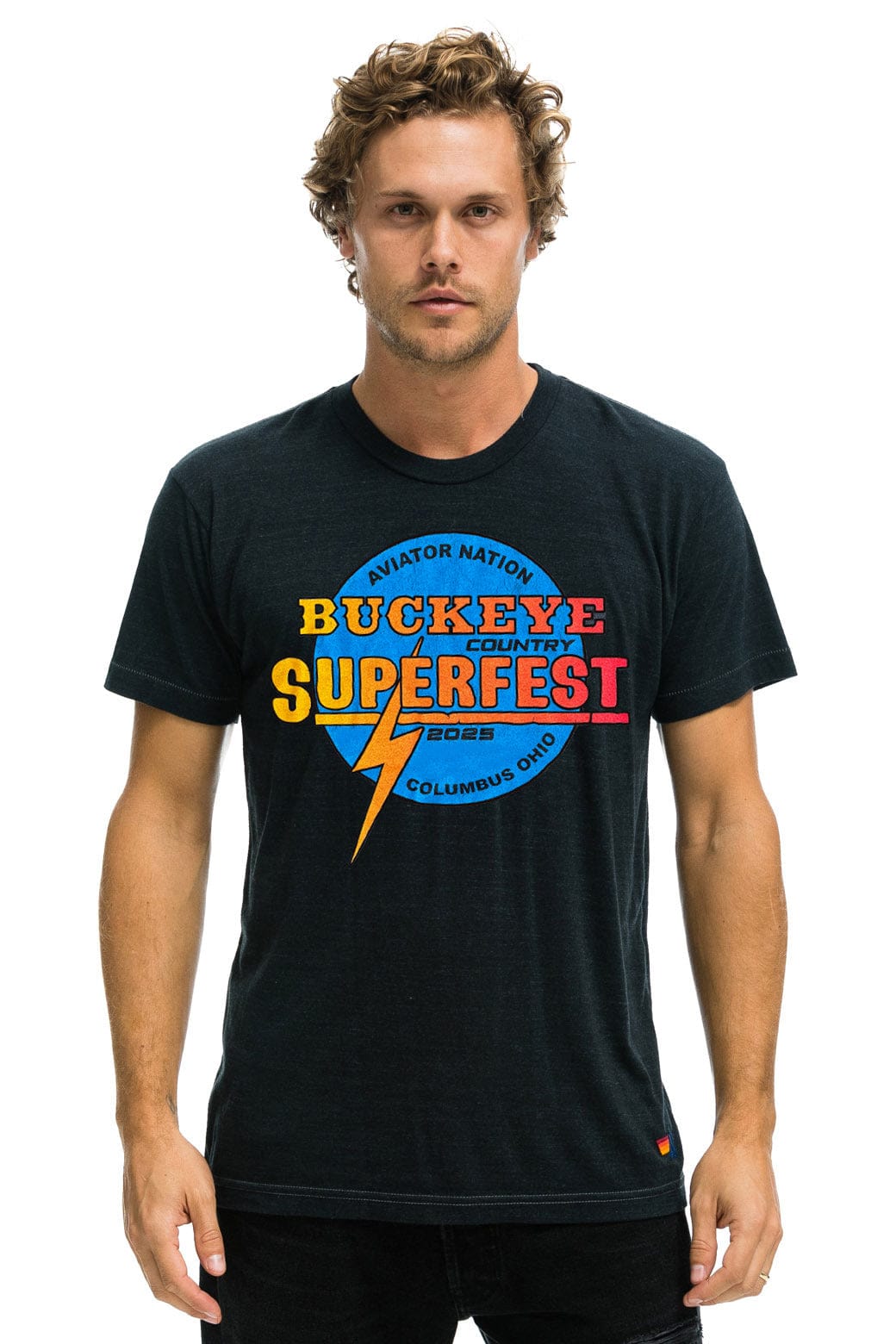 Retro BUCKEYE FEST 2025 TEE - CHARCOAL