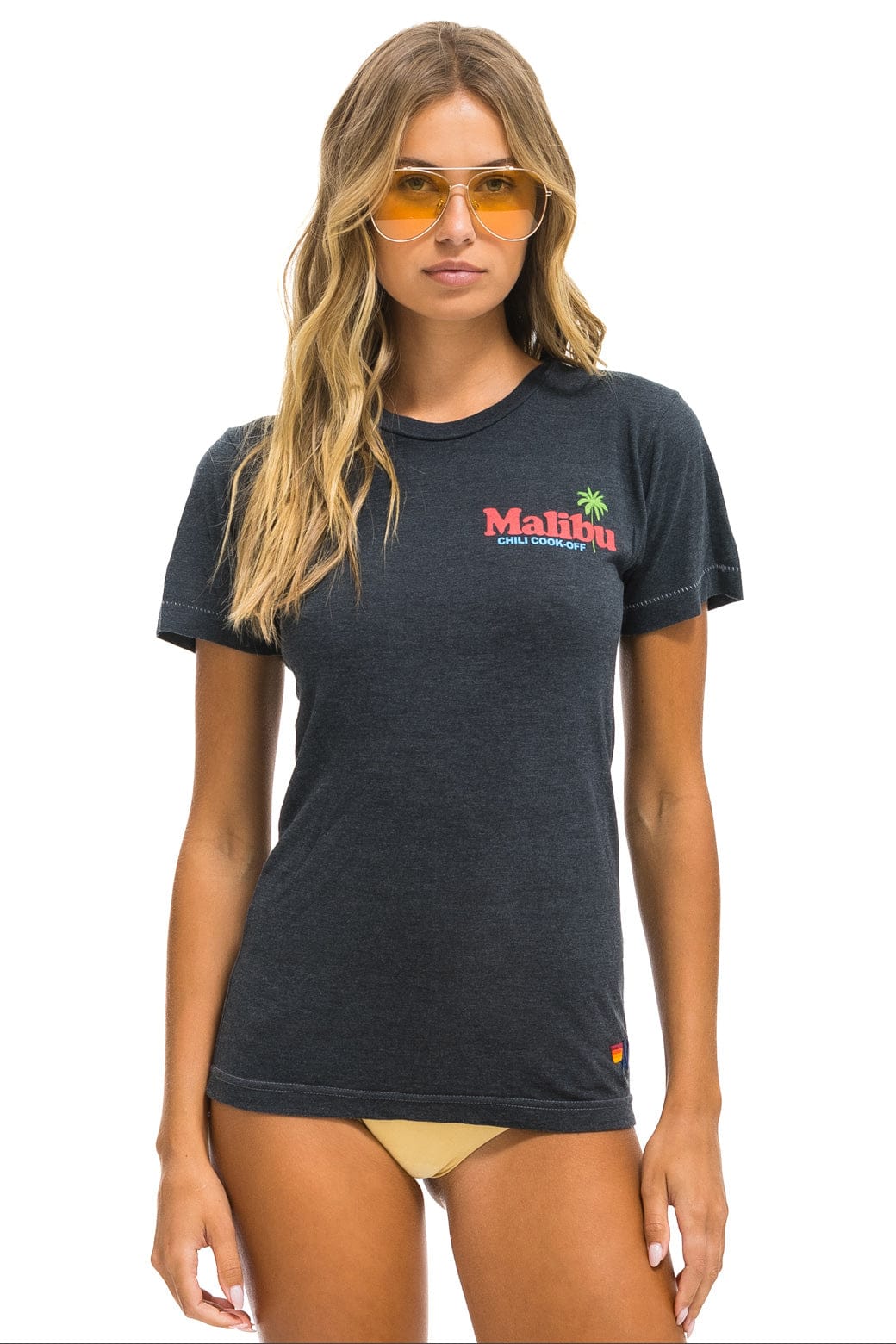 Retro MALIBU CHILI COOK-OFF 2024 CREW TEE SHIRT - CHARCOAL