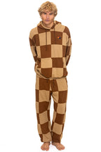 Retro CHECK QUILTED SWEATPANTS - TAN CINNAMON