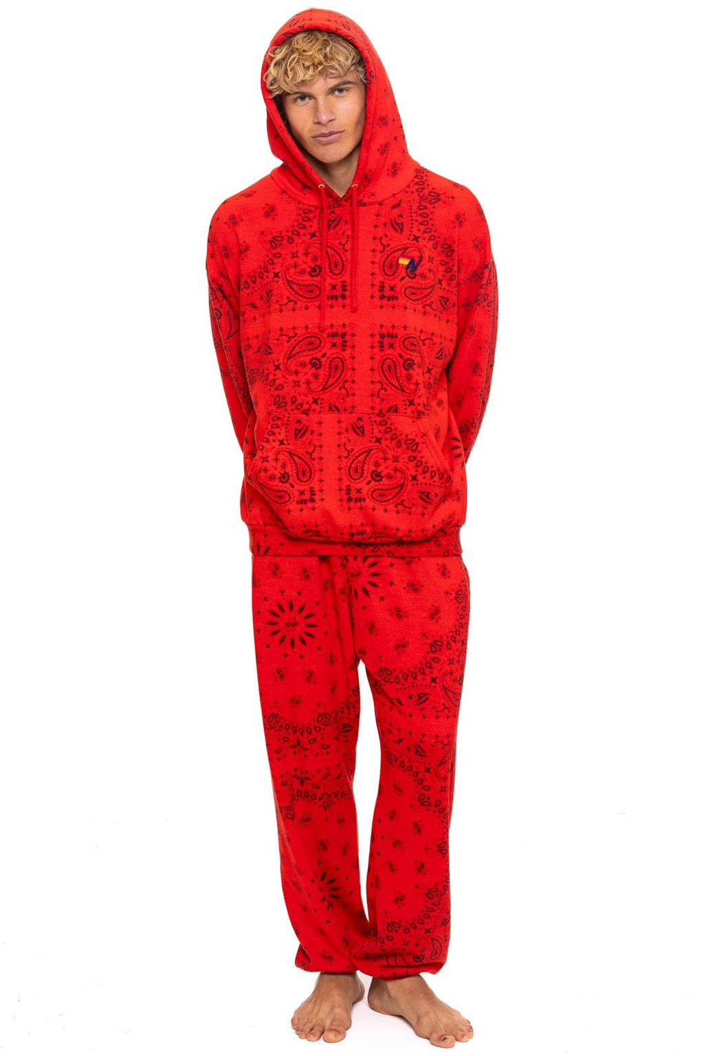 Retro BANDANA SWEATPANTS - RED