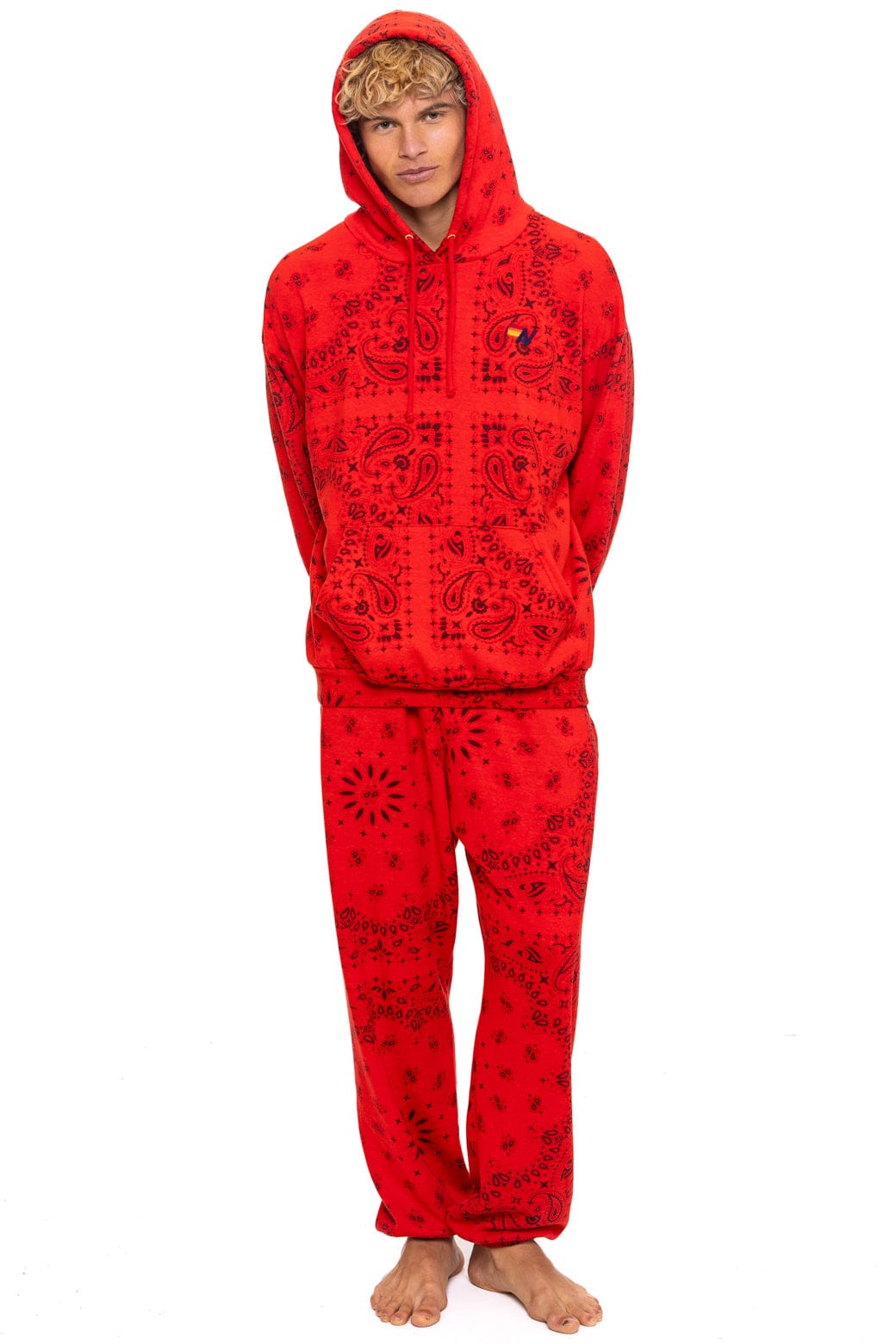 Retro BANDANA SWEATPANTS - RED