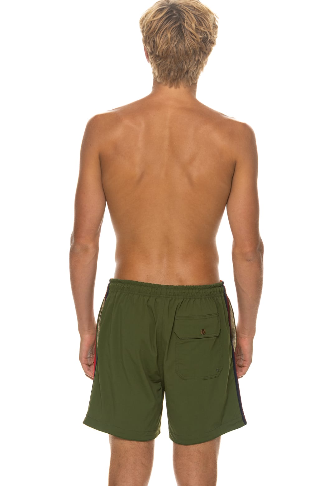 Retro MENS 5 STRIPE FLEX SHORTS - GARDEN GREEN