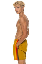 Retro MENS 5 STRIPE FLEX SHORTS - GOLD
