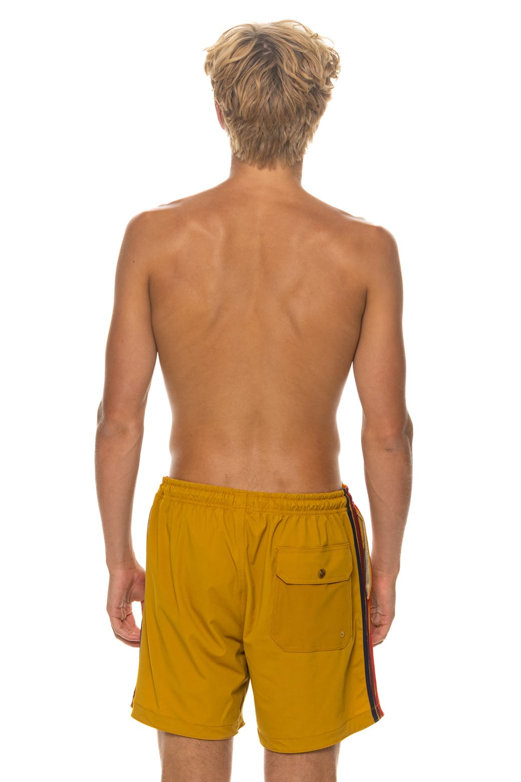 Retro MENS 5 STRIPE FLEX SHORTS - GOLD