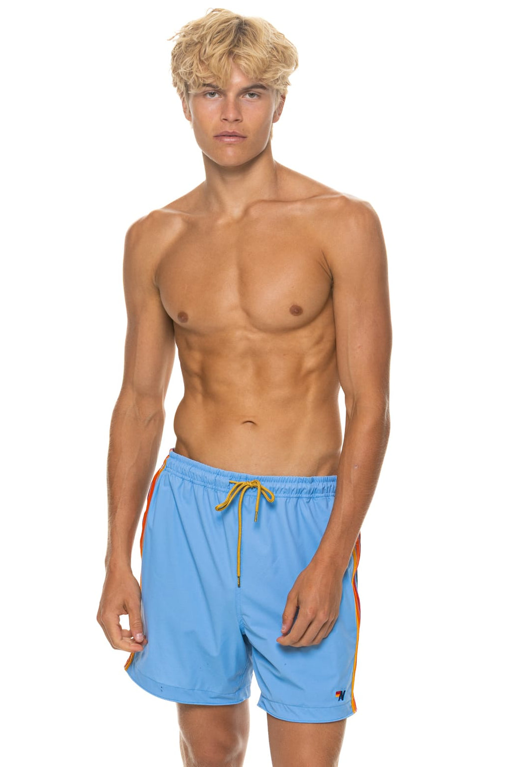 Retro MENS 5 STRIPE FLEX SHORTS - SKY