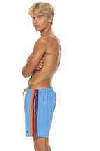 Retro MENS 5 STRIPE FLEX SHORTS - SKY