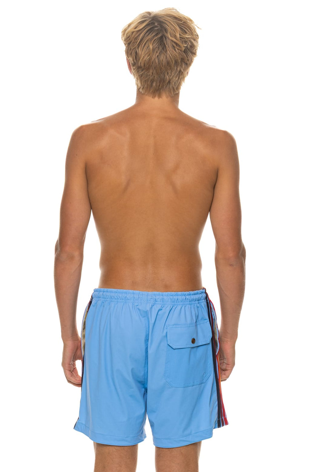 Retro MENS 5 STRIPE FLEX SHORTS - SKY