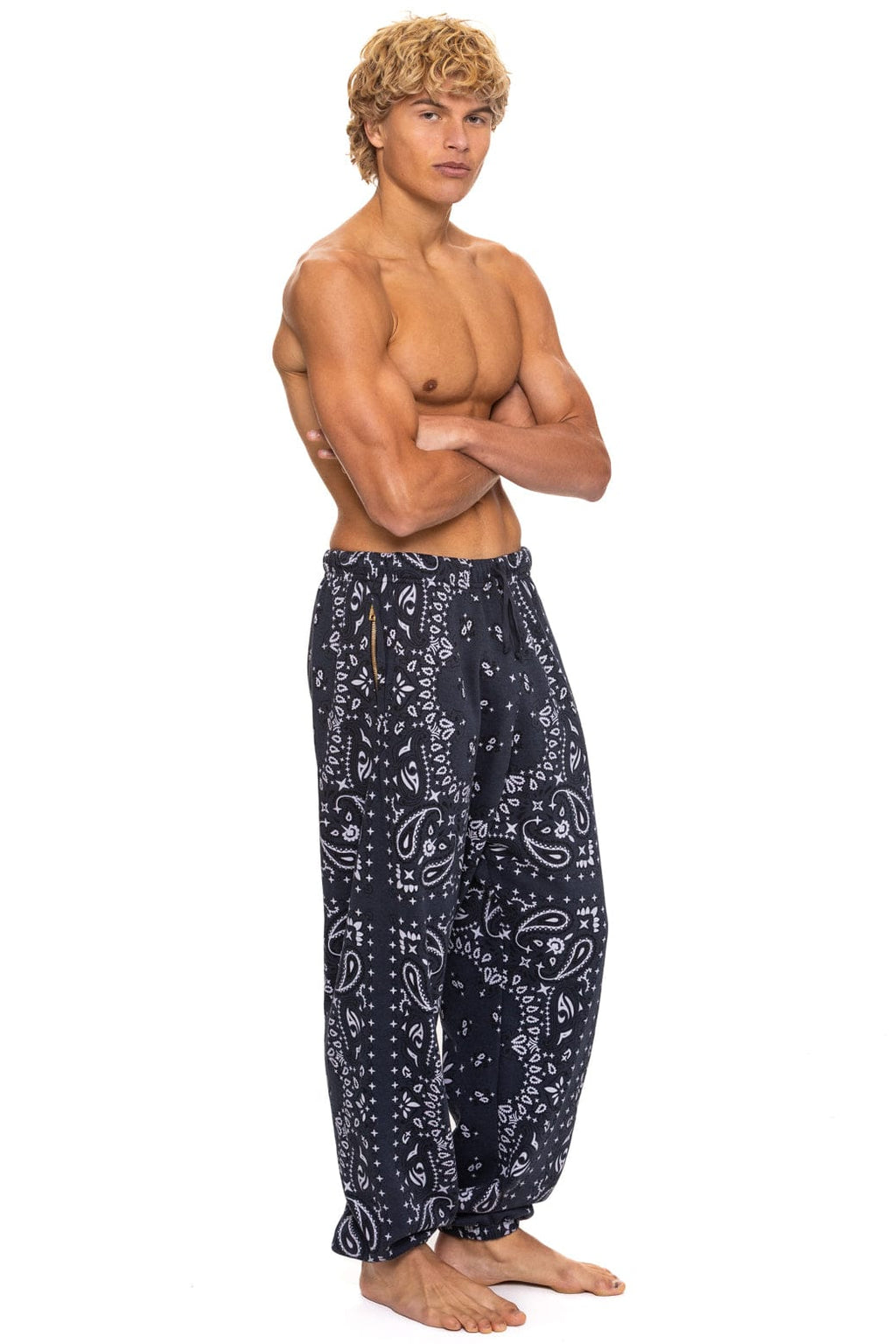 Retro BANDANA SWEATPANTS - CHARCOAL