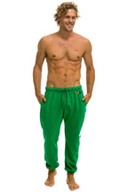 Retro BOLT STITCH UNISEX SWEATPANTS - KELLY GREEN WHITE