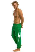 Retro BOLT STITCH UNISEX SWEATPANTS - KELLY GREEN WHITE