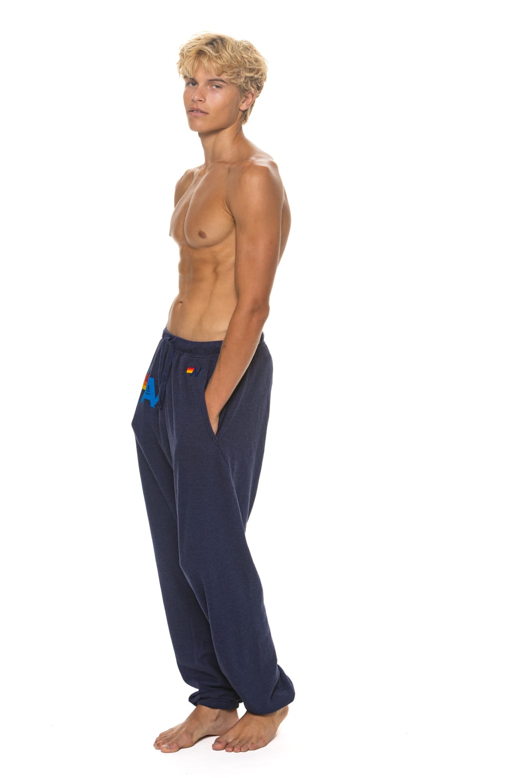 Retro LOGO SWEATPANTS - NAVY