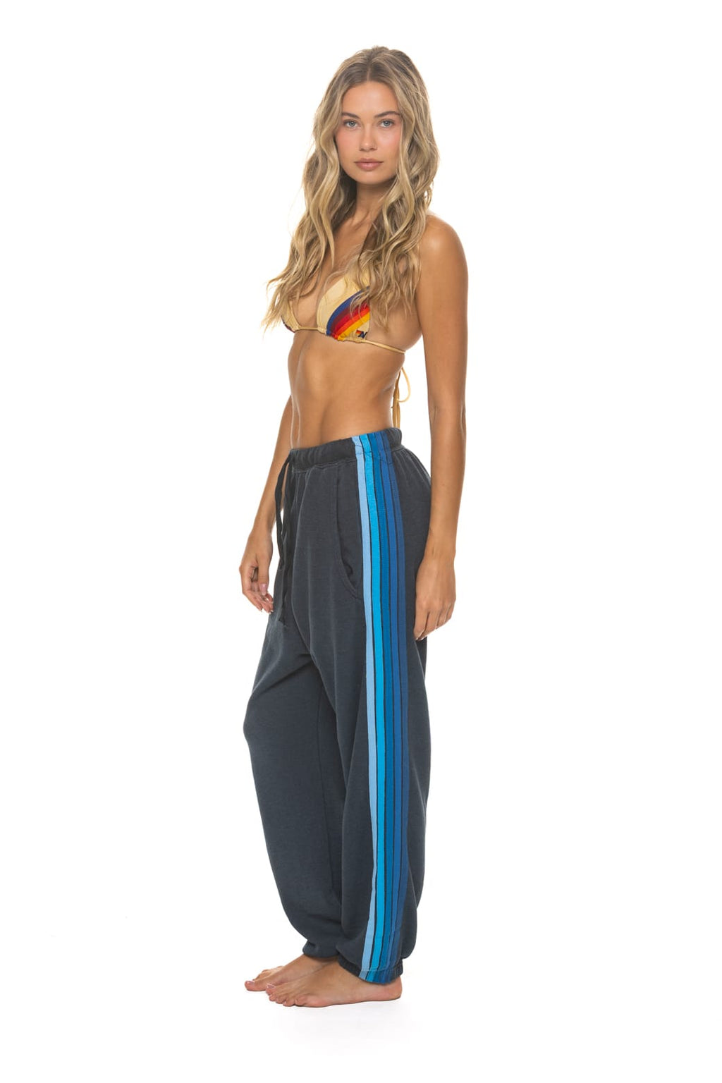 Retro 5 STRIPE SWEATPANTS - CHARCOAL BLUE