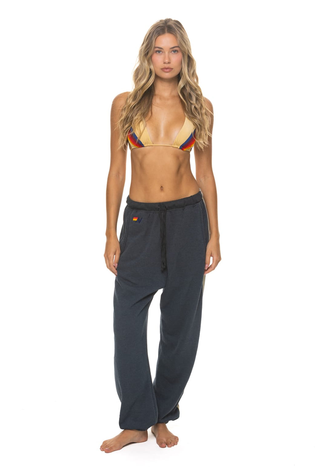 Retro 5 STRIPE SWEATPANTS - CHARCOAL GREY