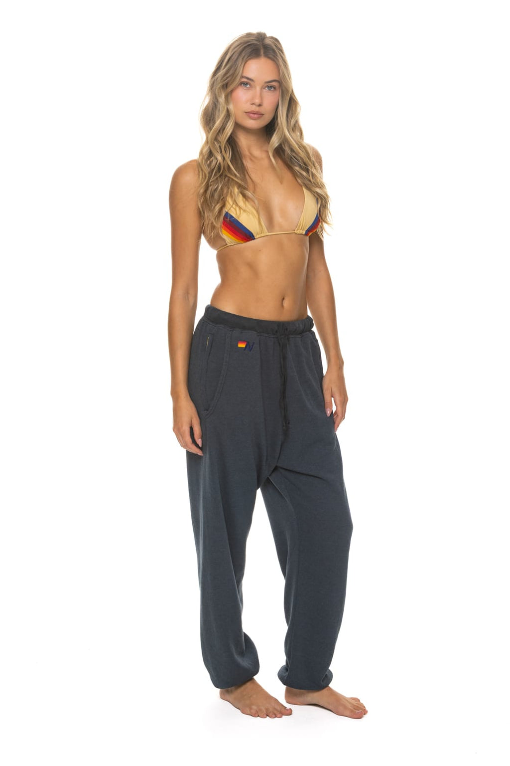 Retro 5 STRIPE SWEATPANTS - CHARCOAL GREY