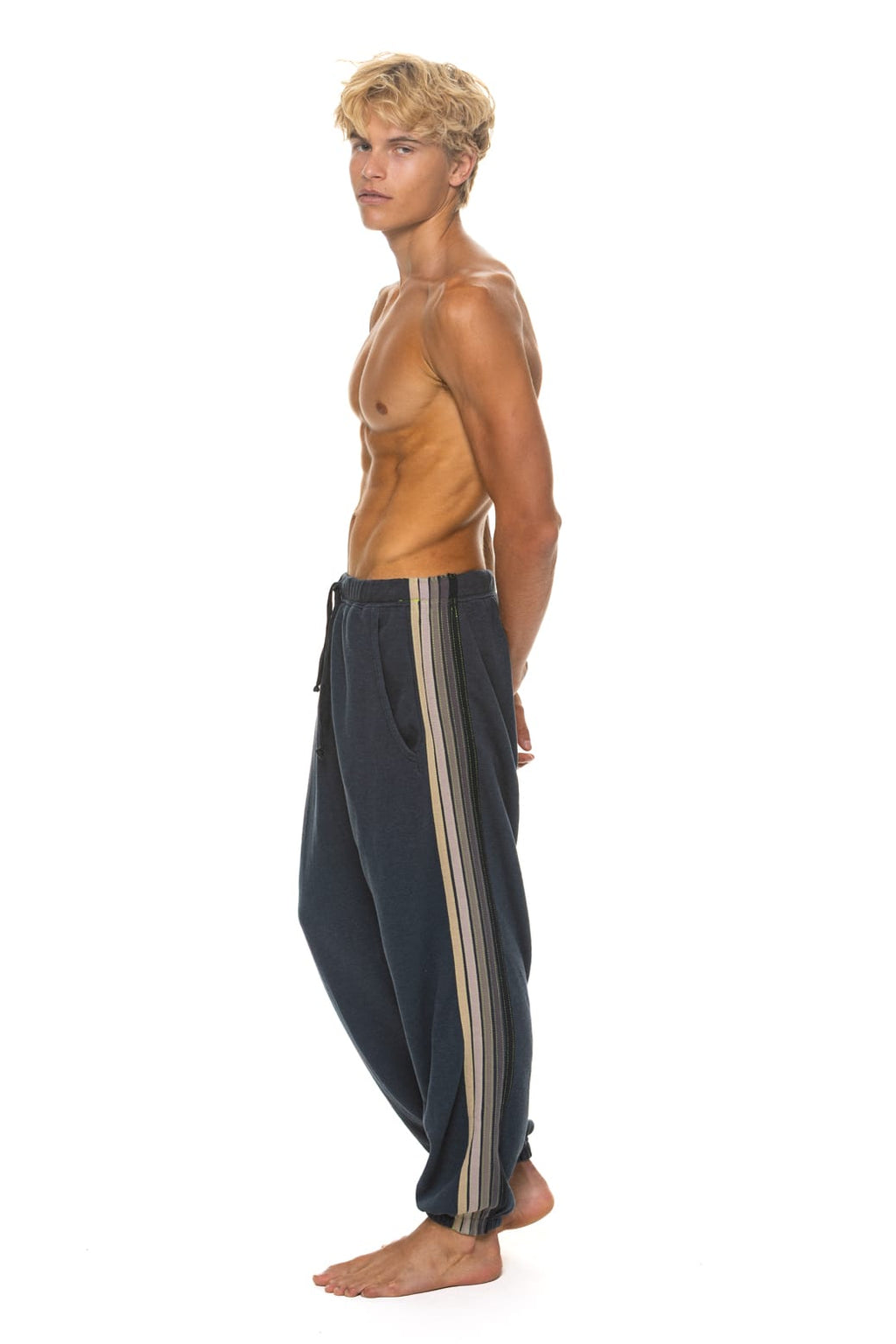 Retro 5 STRIPE SWEATPANTS - CHARCOAL GREY