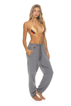 Retro 5 STRIPE SWEATPANTS - HEATHER GREY BLUE