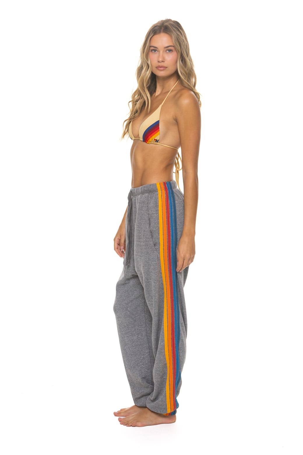 Retro 5 STRIPE SWEATPANTS - HEATHER GREY