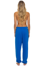 Retro LOGO PRINT UNISEX SWEATPANTS - ADVENTURE BLUE