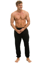Retro BOLT PRINT SWEATPANTS - BLACK WHITE