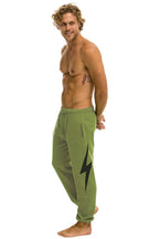 Retro BOLT PRINT UNISEX SWEATPANTS - JUNGLE GREEN