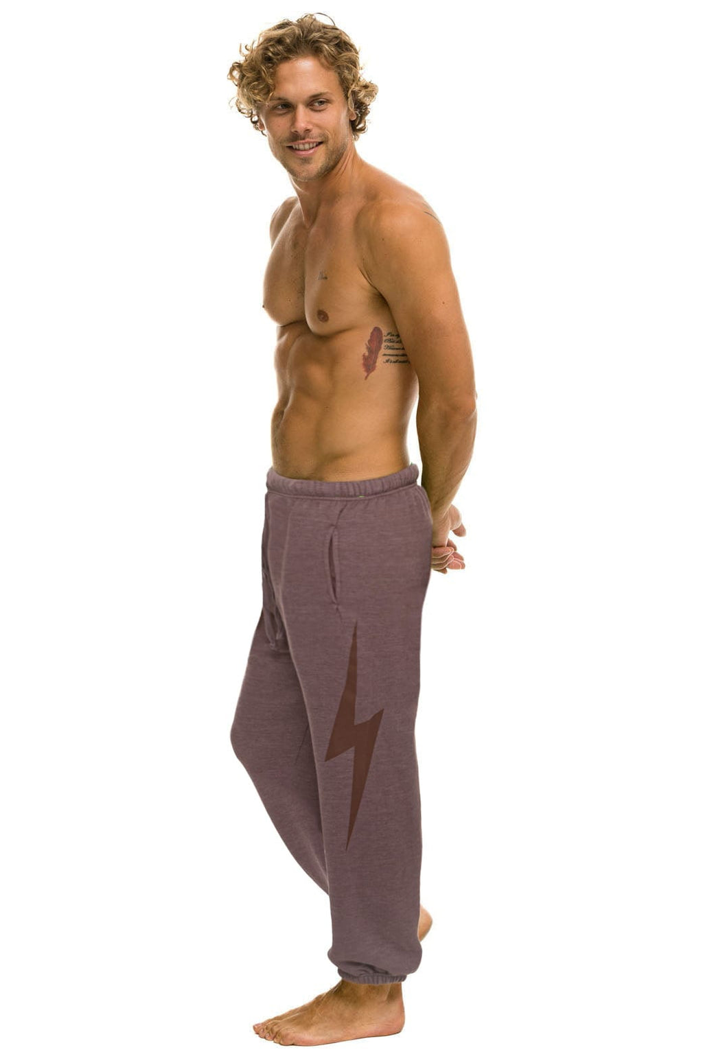 Retro BOLT PRINT SWEATPANTS - MOCHA