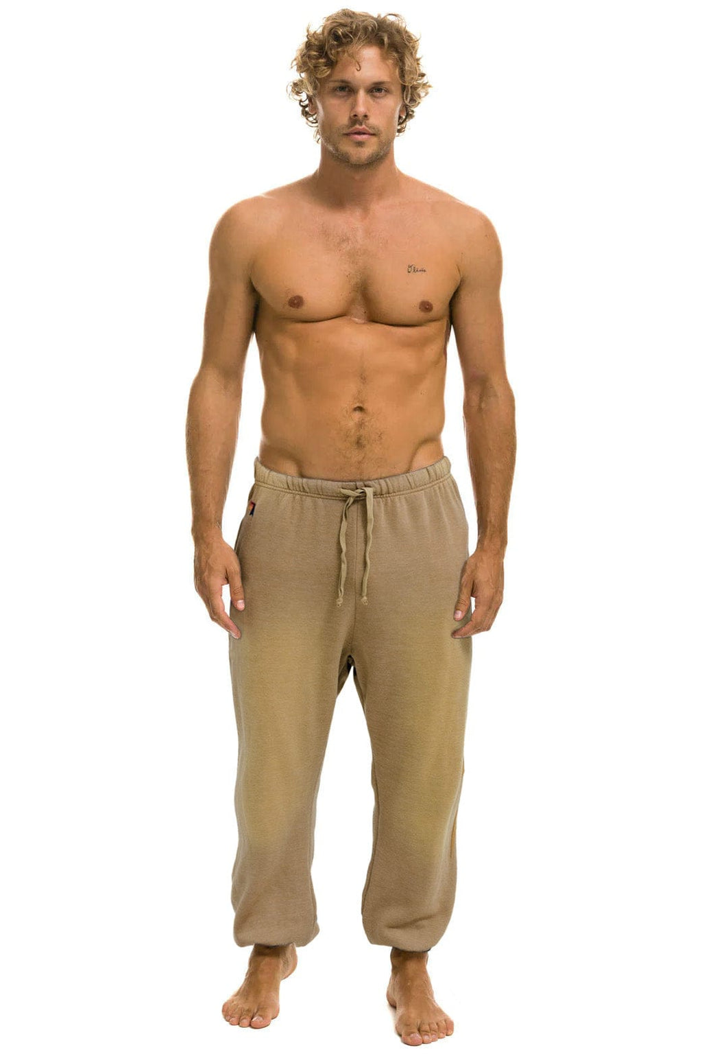 Retro BOLT STITCH SWEATPANTS - FADED TAN