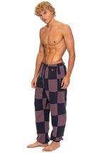 Retro CHECK QUILTED SWEATPANTS - CHARCOAL MOCHA