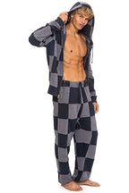 Retro CHECK QUILTED SWEATPANTS - HEATHER CHARCOAL