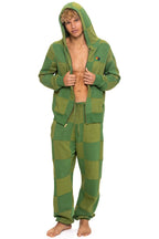 Retro CHECK QUILTED SWEATPANTS - JUNGLE GREEN PALM