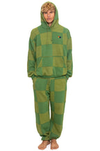 Retro CHECK QUILTED SWEATPANTS - JUNGLE GREEN PALM