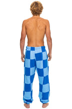 Retro CHECK QUILTED SWEATPANTS - SKY ADVENTURE BLUE