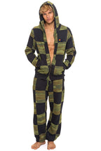 Retro CHECK QUILT ZIP HOODIE - SMOKE CAMO