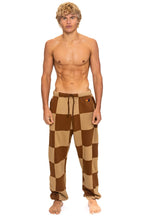 Retro CHECK QUILTED SWEATPANTS - TAN CINNAMON