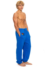 Retro LOGO PRINT UNISEX SWEATPANTS - ADVENTURE BLUE