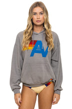 Retro LOGO PULLOVER RELAXED HOODIE - SLATE