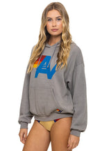Retro LOGO PULLOVER RELAXED HOODIE - SLATE