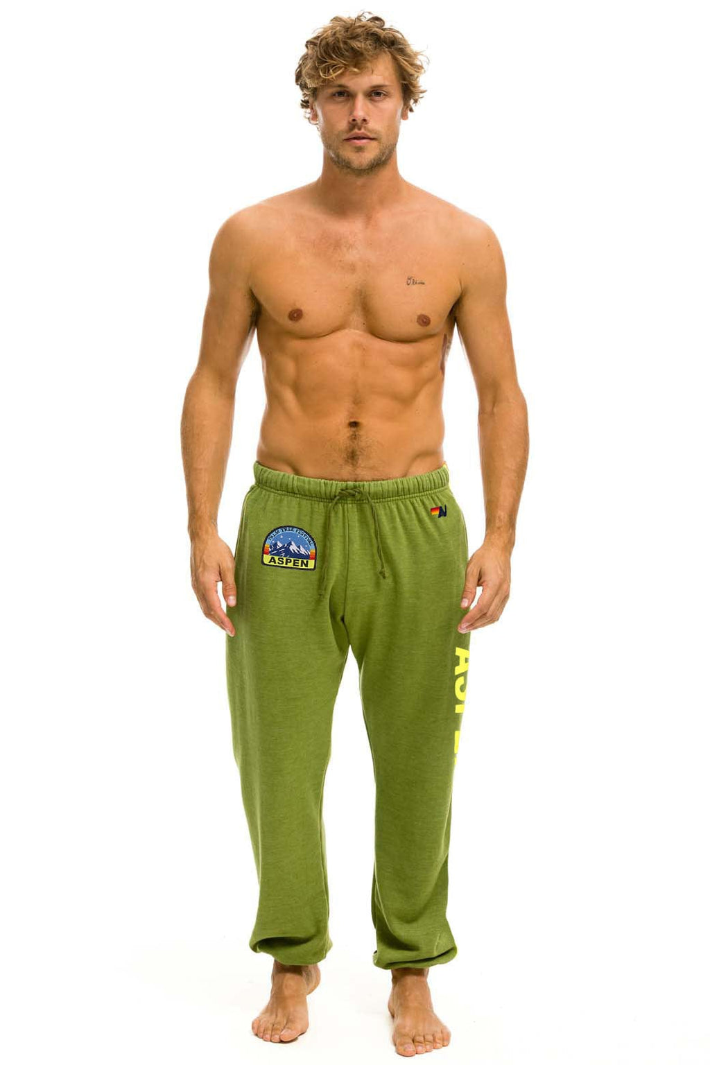 Retro PALM TREE FEST ASPEN 2026 UNISEX POCKET SWEATPANTS - JUNGLE GREEN
