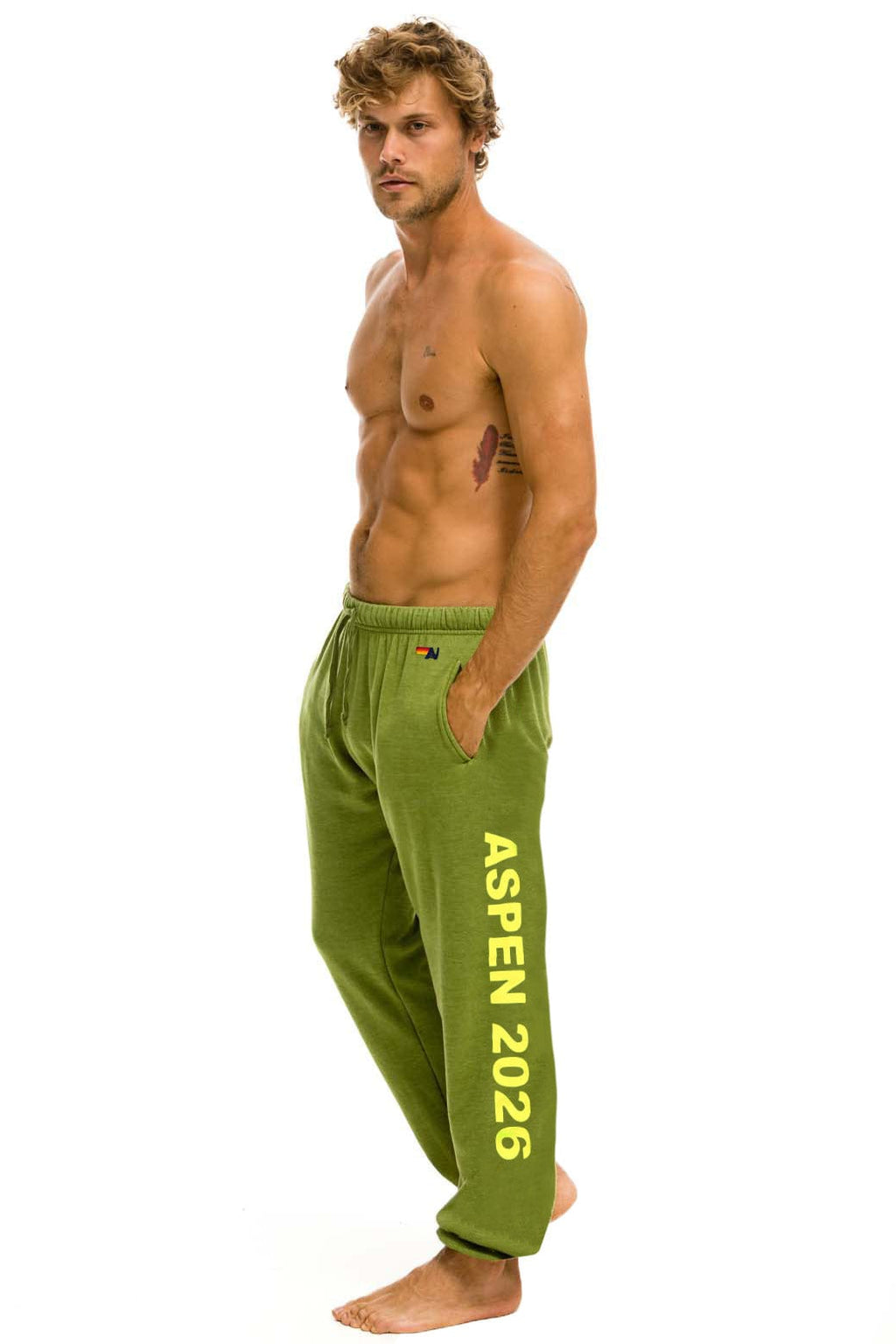 Retro PALM TREE FEST ASPEN 2026 UNISEX POCKET SWEATPANTS - JUNGLE GREEN
