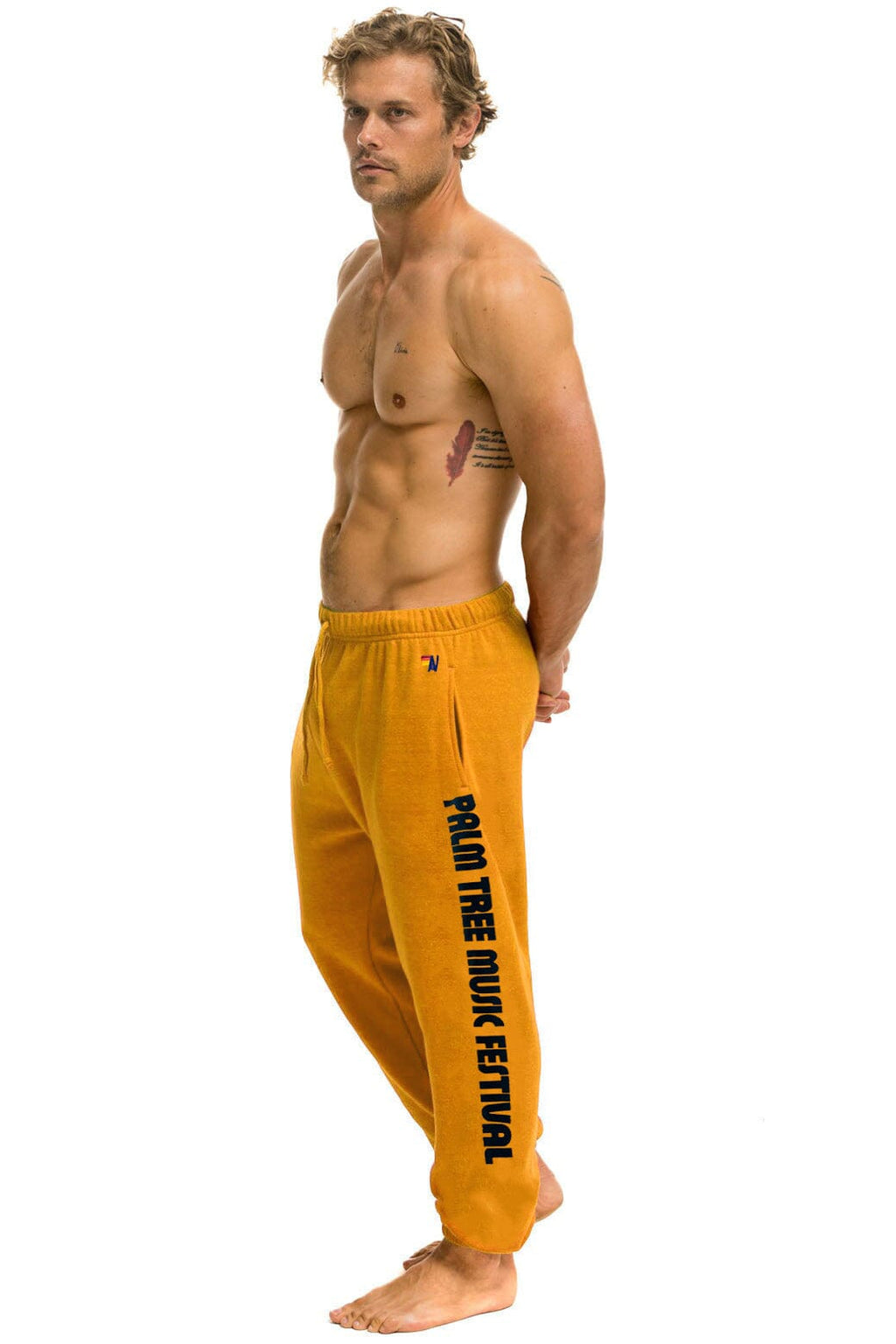 Retro PALM TREE FESTIVAL MONTECITO 2025 UNISEX SWEATPANTS - GOLD